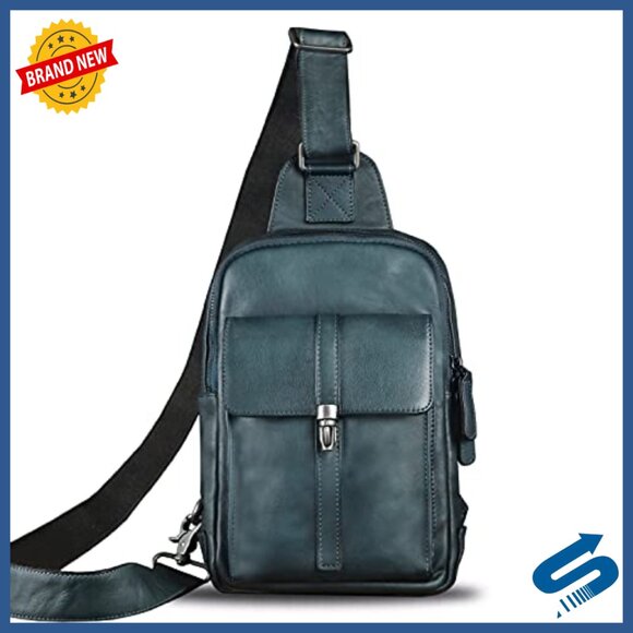 Genuine Leather Crossbody Backpack Daypack Shoulder Bag Casual Hiking main image 5